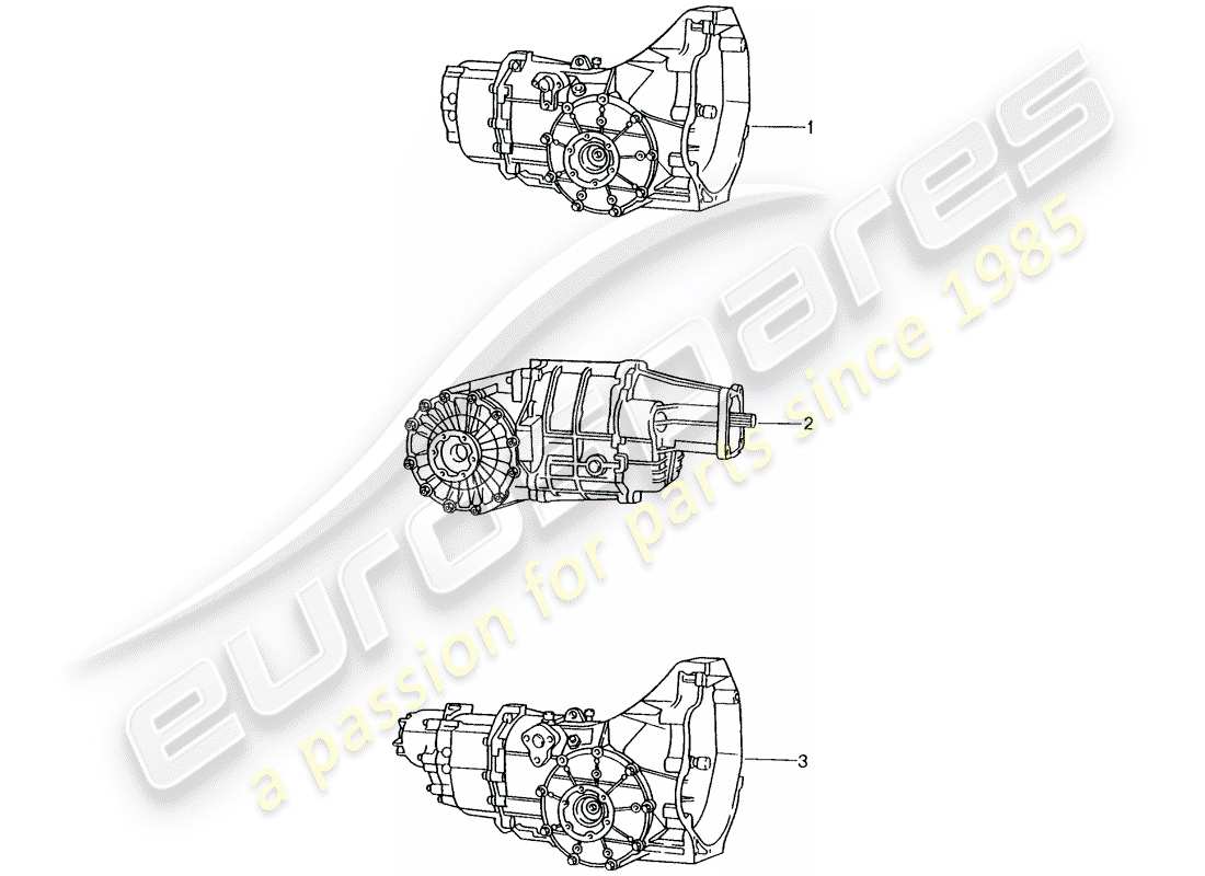 Porsche Replacement catalogue (1965) MANUAL GEARBOX Part Diagram