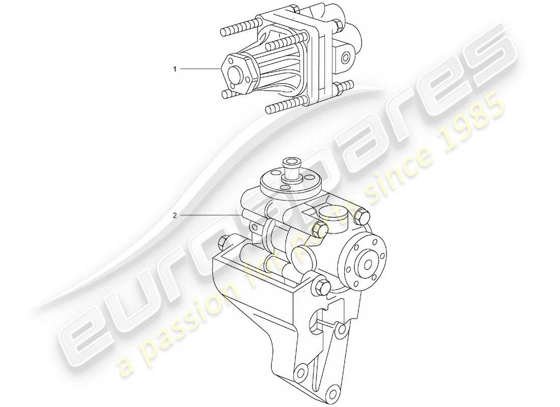 Porsche Replacement catalogue (1965) POWER-STEERING PUMP Part Diagram