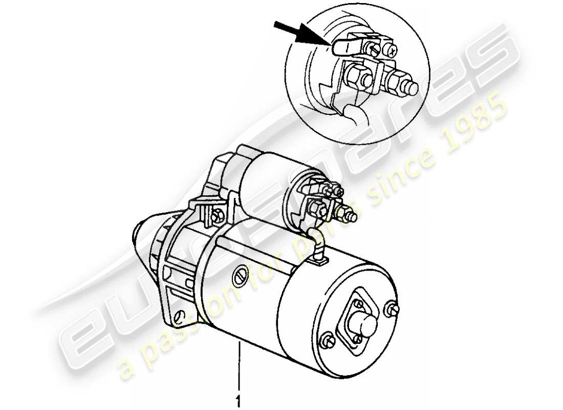 Porsche Replacement catalogue (1965) STARTER Part Diagram