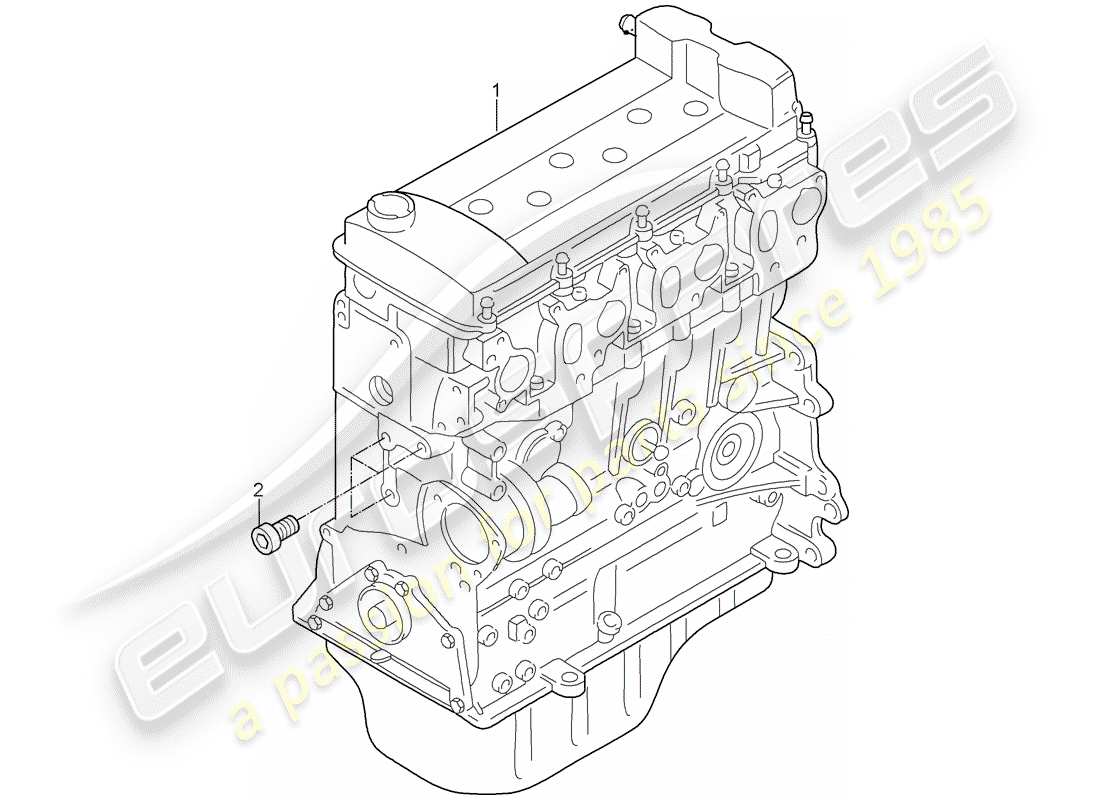 Porsche Replacement catalogue (1966) long block Part Diagram