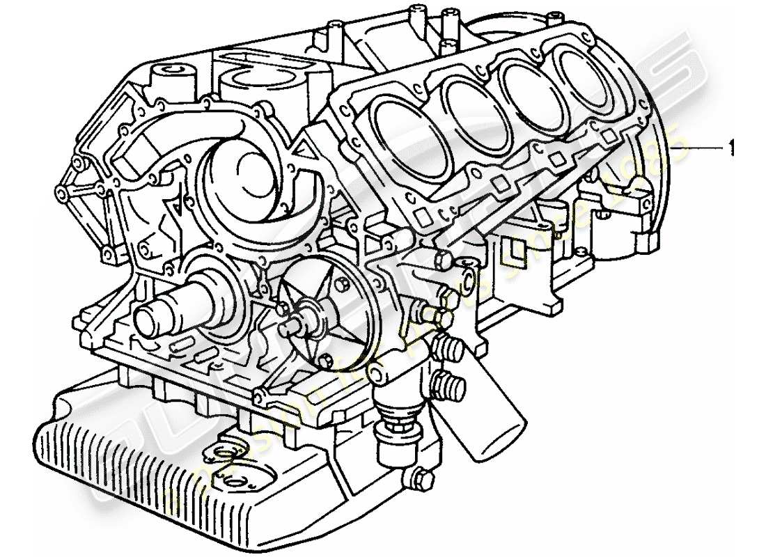 Porsche Replacement catalogue (1966) Short Engine Part Diagram