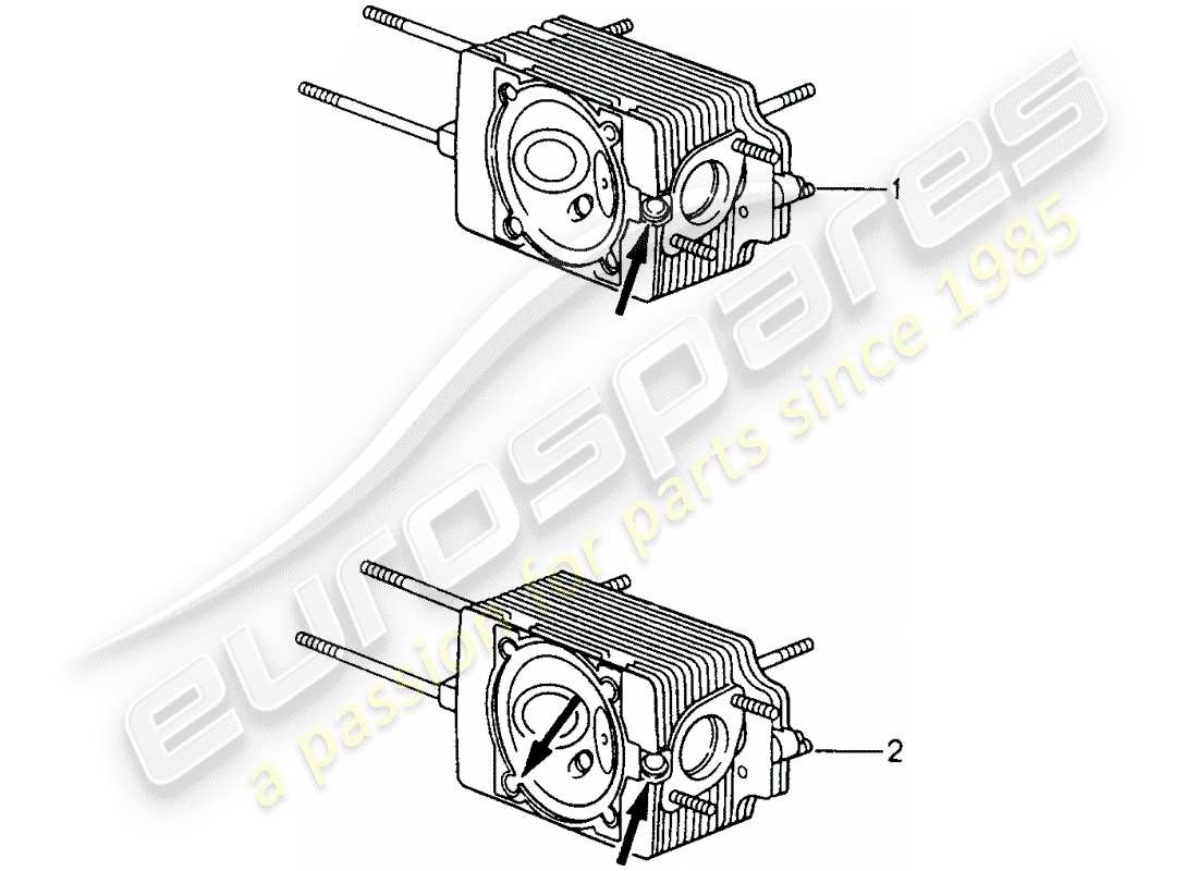 Porsche Replacement catalogue (1966) CYLINDER HEAD Part Diagram