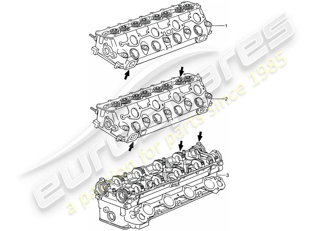 Porsche Replacement catalogue (1966) CYLINDER HEAD Part Diagram