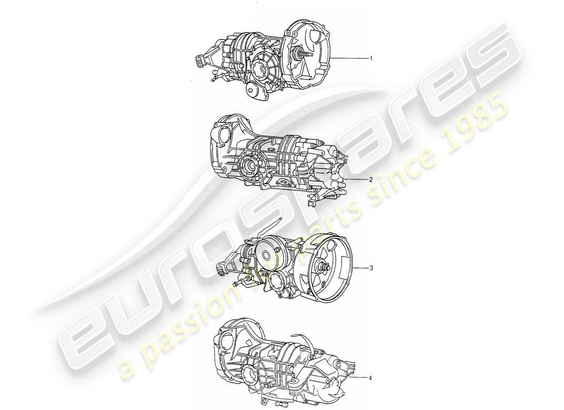 Porsche Replacement catalogue (1966) MANUAL GEARBOX Part Diagram