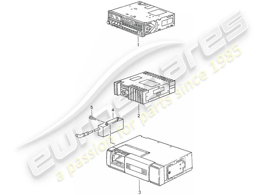 Porsche Replacement catalogue (1966) RADIO Part Diagram