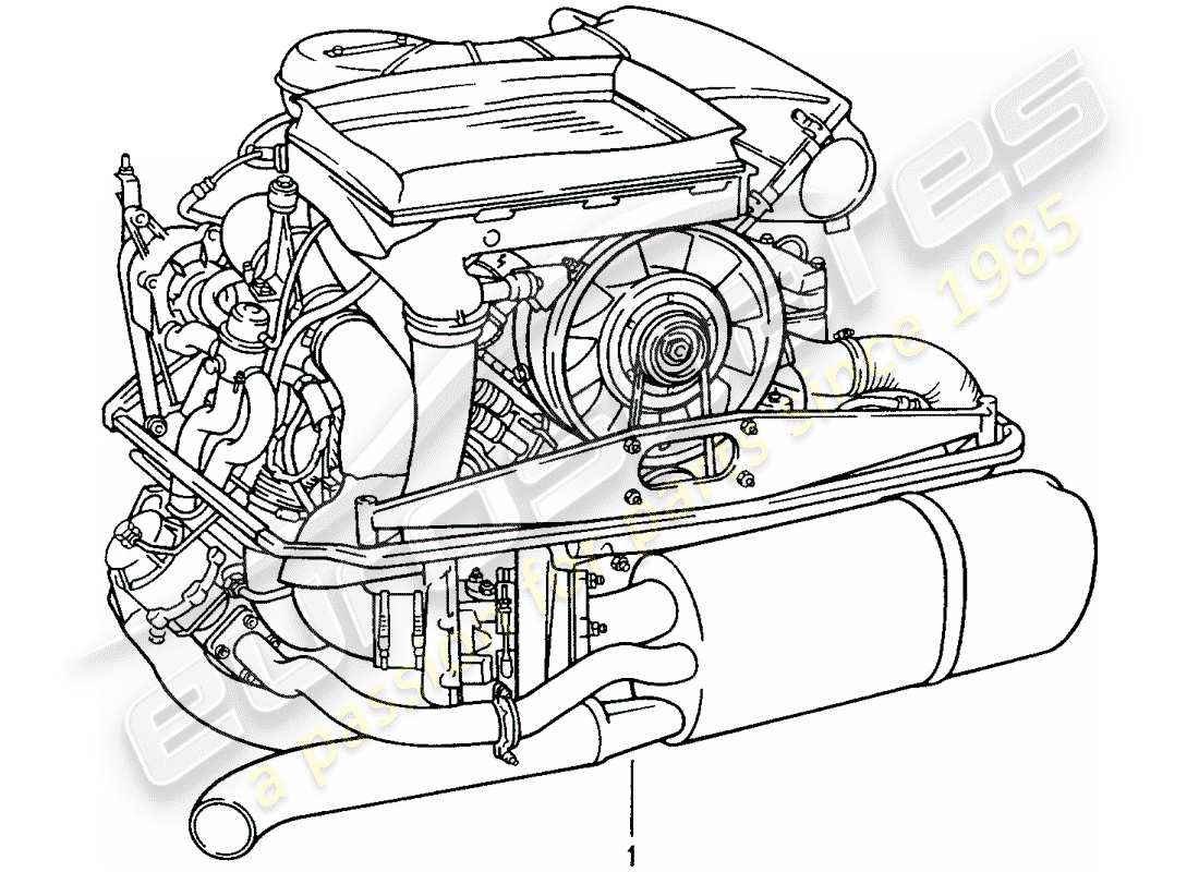 Porsche Replacement catalogue (1968) REBUILT ENGINE Part Diagram
