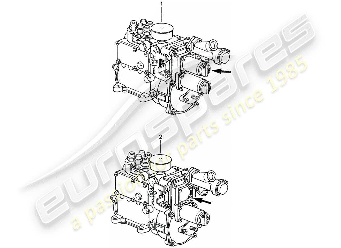 Porsche Replacement catalogue (1968) INJECTION PUMP Part Diagram