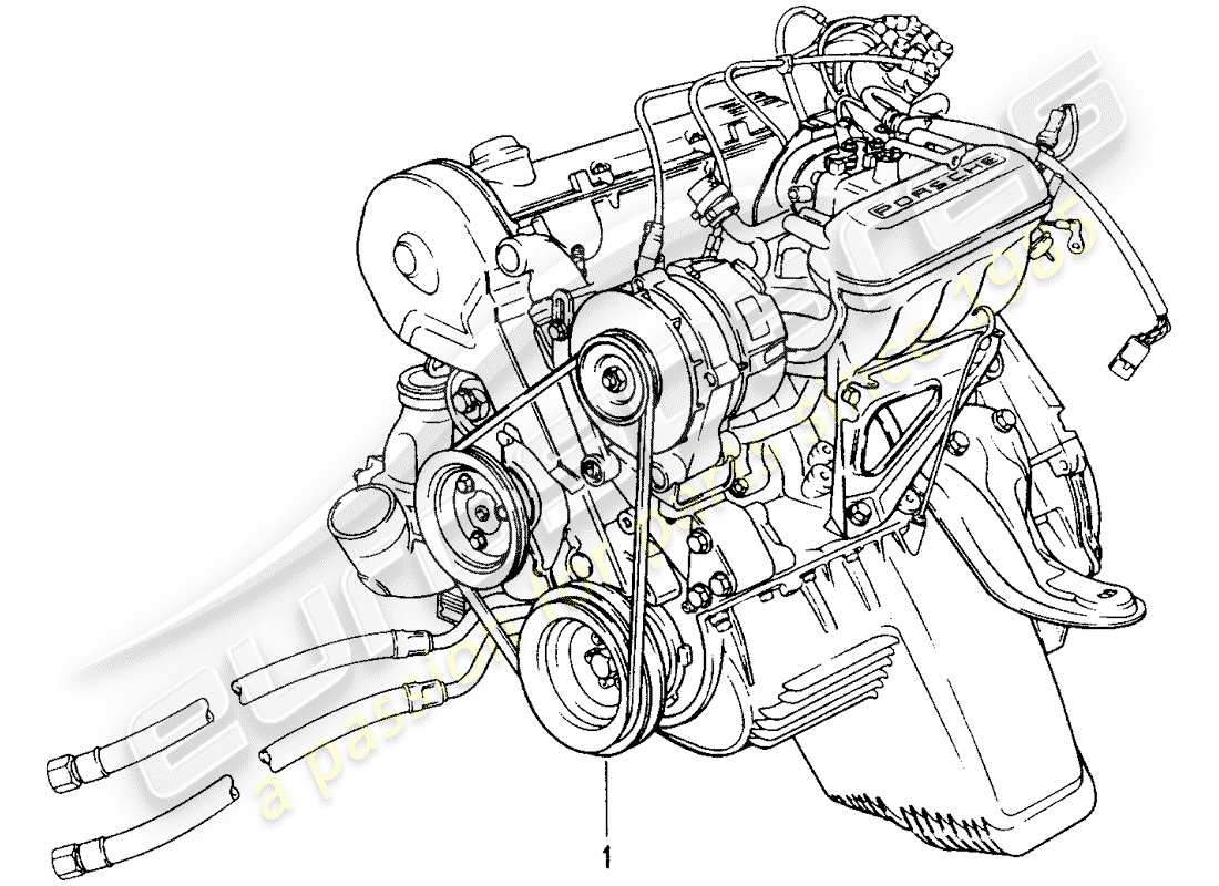 Porsche Replacement catalogue (1969) REBUILT ENGINE Part Diagram