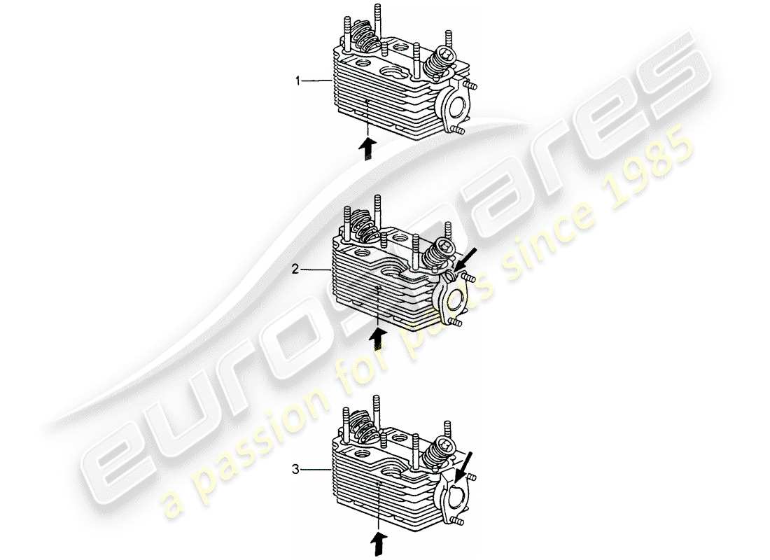 Porsche Replacement catalogue (1969) CYLINDER HEAD Part Diagram