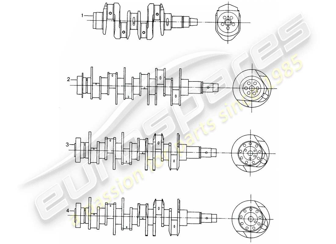 Porsche Replacement catalogue (1971) crankshaft Part Diagram