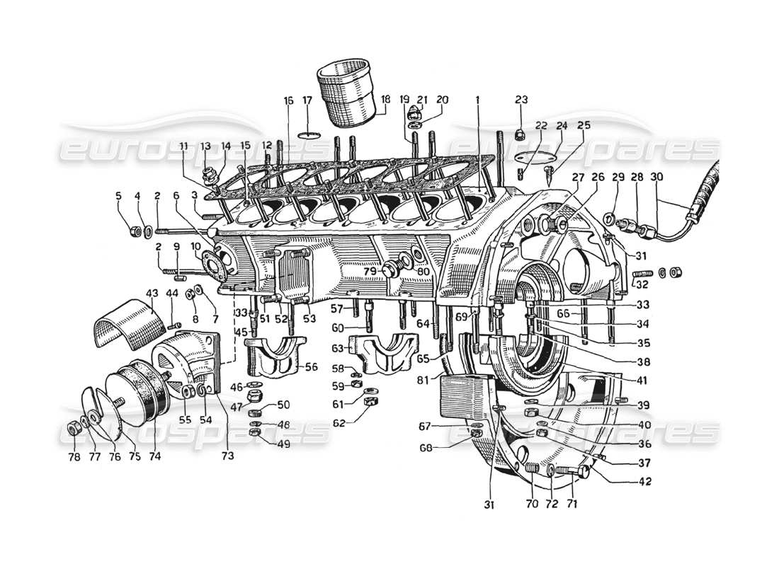 Ferrari 275 GTB4 crankcase Parts Diagram