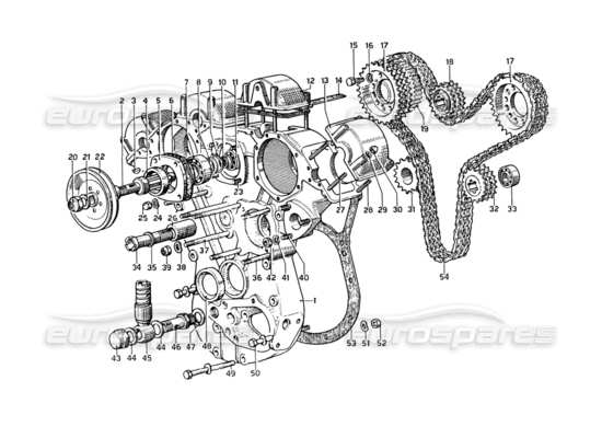 a part diagram from the Ferrari 275 GTB4 parts catalogue