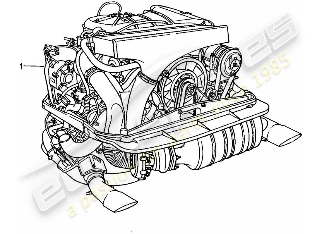 Porsche Replacement catalogue (1973) REBUILT ENGINE Part Diagram