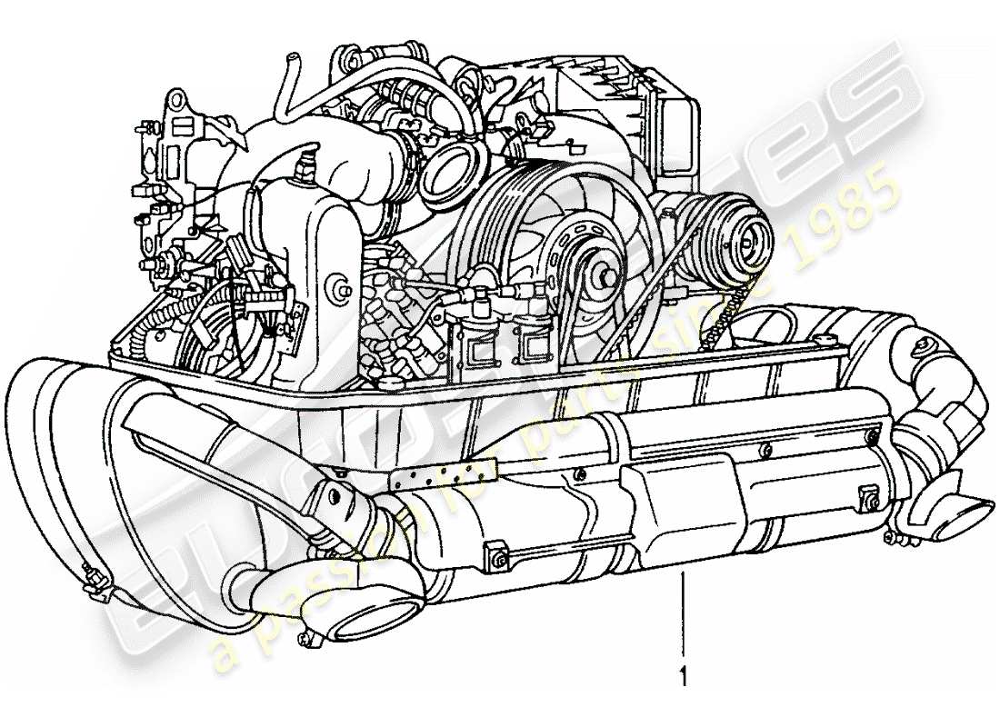 Porsche Replacement catalogue (1981) REBUILT ENGINE Part Diagram