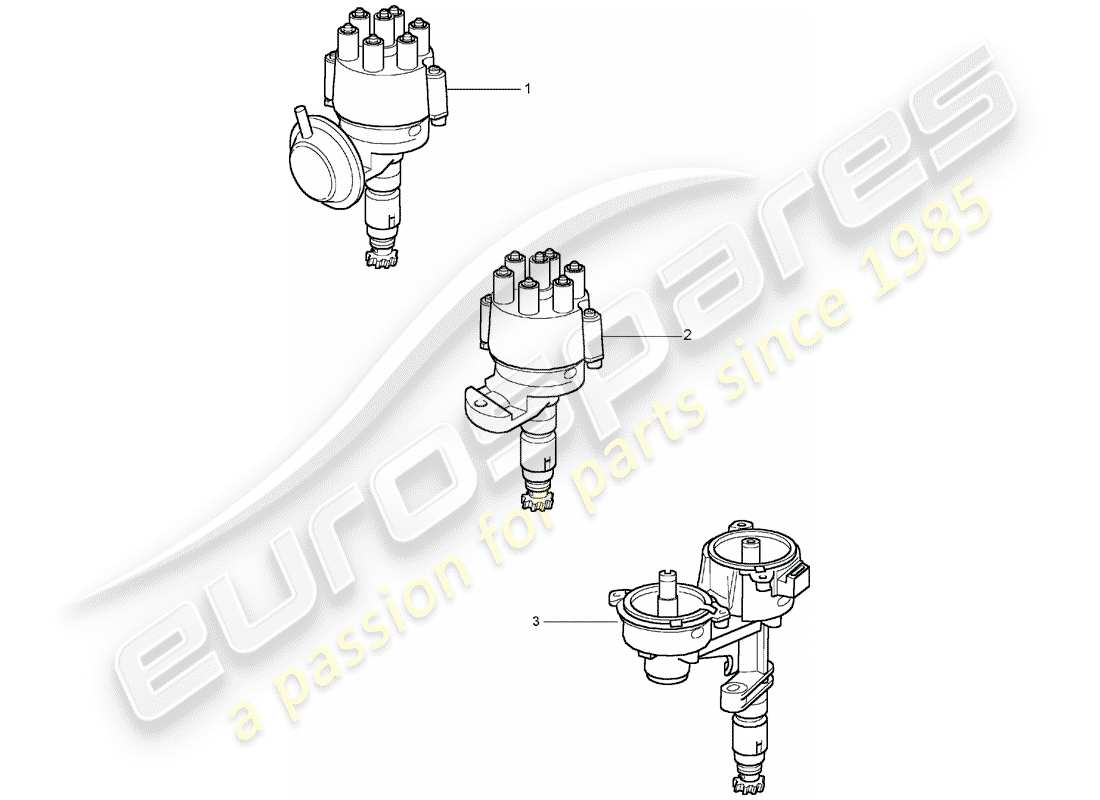 Porsche Replacement catalogue (1981) DISTRIBUTOR Part Diagram