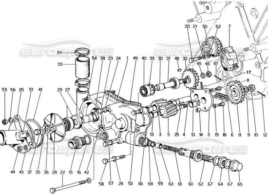 a part diagram from the Ferrari 330 and 365 parts catalogue