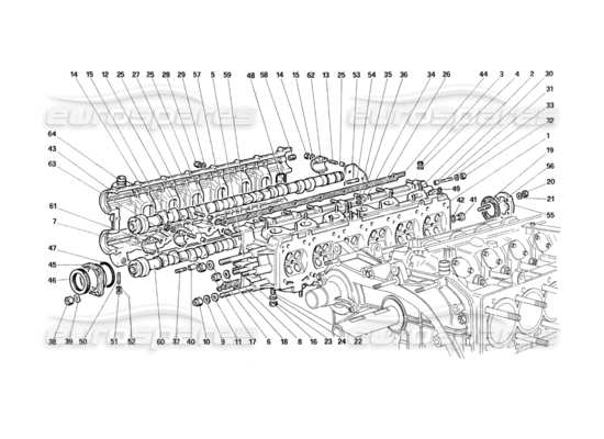 a part diagram from the Ferrari Testarossa parts catalogue