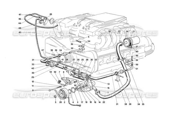 a part diagram from the Ferrari Testarossa parts catalogue