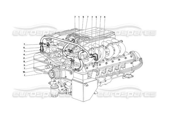 a part diagram from the Ferrari Testarossa parts catalogue