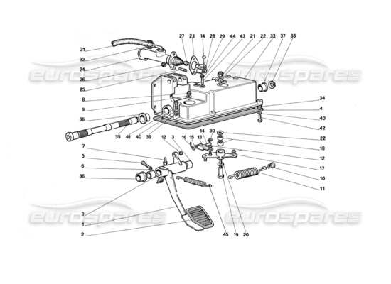 a part diagram from the Ferrari Testarossa parts catalogue