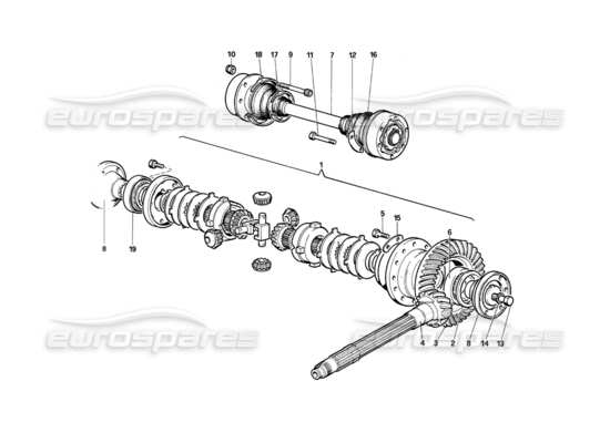 a part diagram from the Ferrari Testarossa parts catalogue