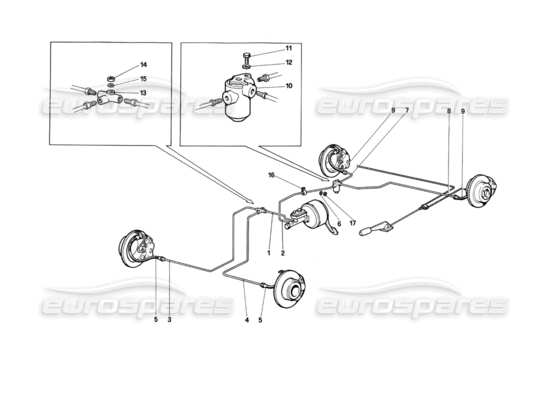 a part diagram from the Ferrari Testarossa parts catalogue