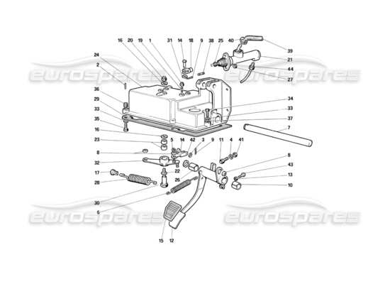 a part diagram from the Ferrari Testarossa parts catalogue