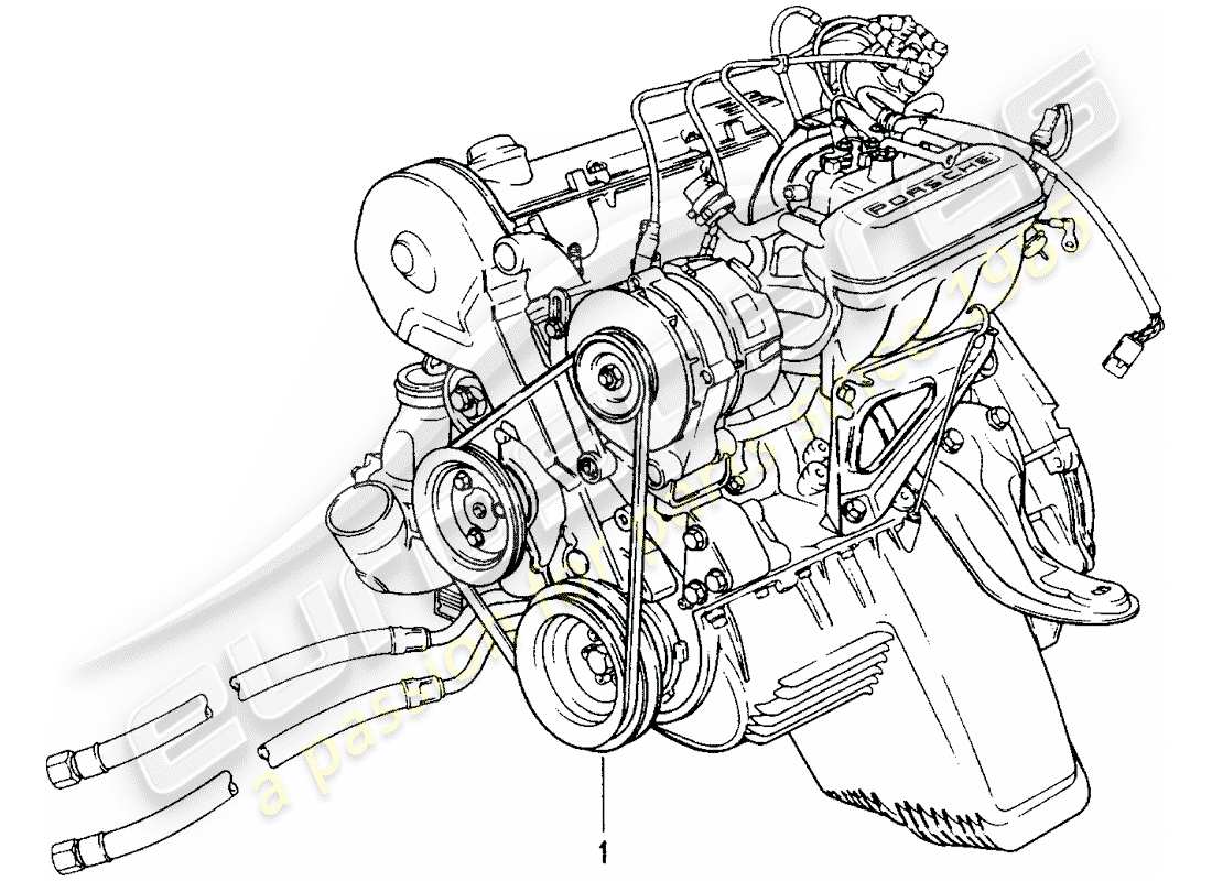 Porsche Replacement catalogue (1995) REBUILT ENGINE Part Diagram