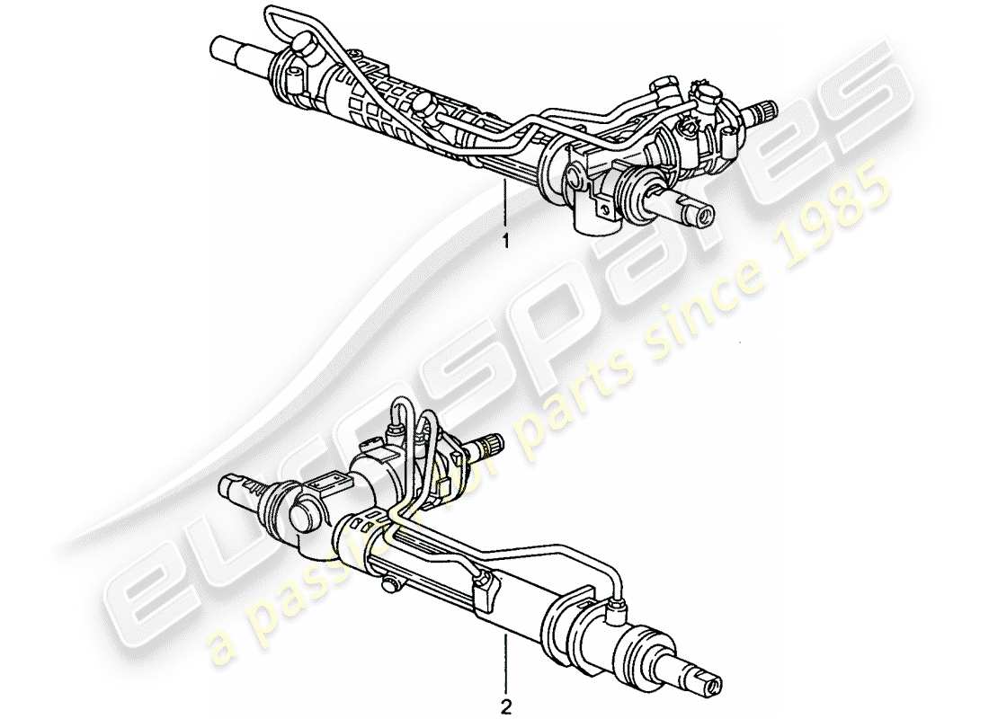 Porsche Replacement catalogue (2001) STEERING GEAR Part Diagram