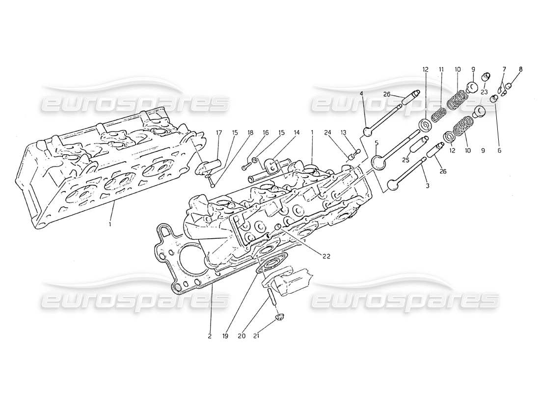 Maserati Biturbo 2.5 (1984) Cylinder Heads Parts Diagram