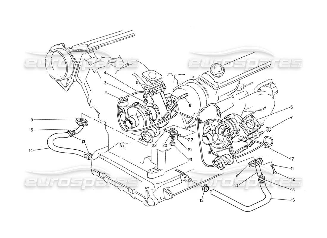 Maserati Biturbo 2.5 (1984) Turboblowers Parts Diagram