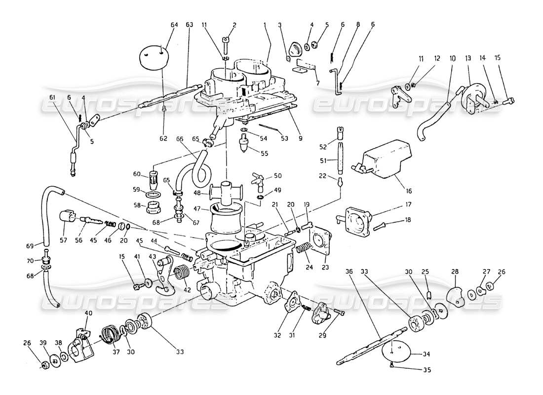 Maserati Biturbo 2.5 (1984) Carburetor Components Part Diagram