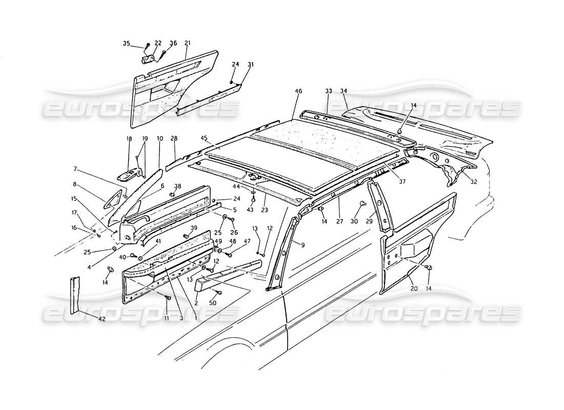 Maserati Biturbo 2.5 (1984) TRIM Part Diagram