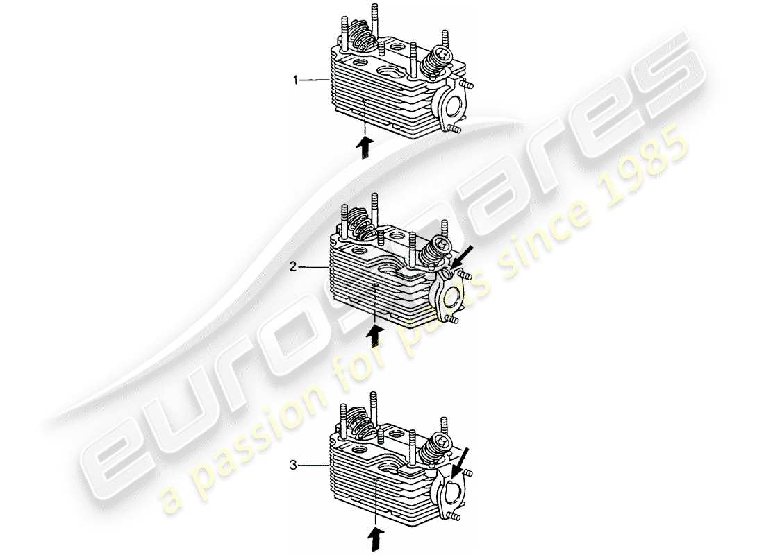Porsche Replacement catalogue (2010) CYLINDER HEAD Part Diagram