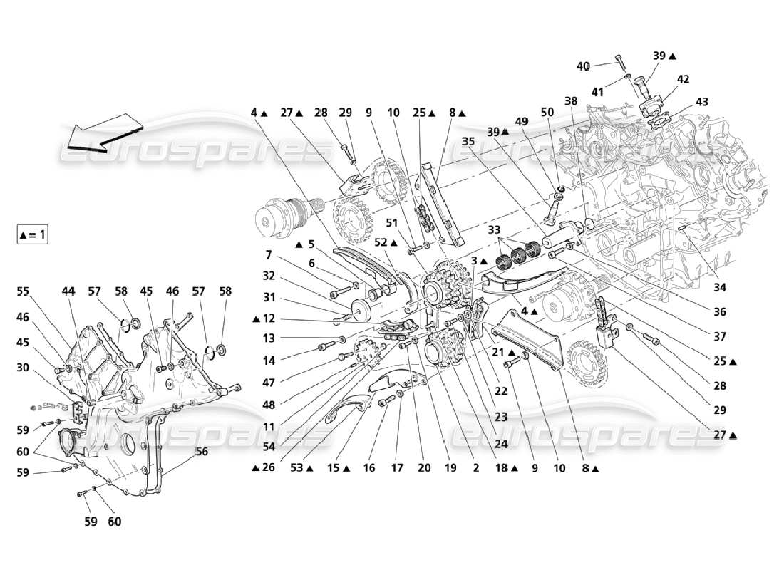 Maserati QTP. (2006) 4.2 timing Parts Diagram
