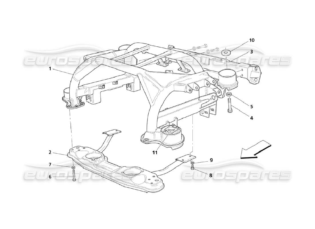 Maserati QTP. (2006) 4.2 Rear Underframe Part Diagram