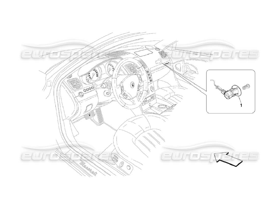 Maserati QTP. (2006) 4.2 Passenger Air-Bag Blocking System Parts Diagram