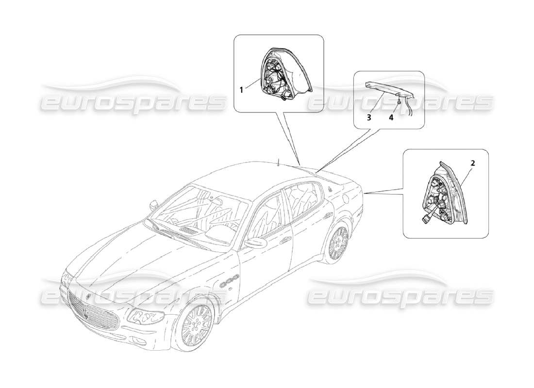 Maserati QTP. (2006) 4.2 Rear Lights Parts Diagram