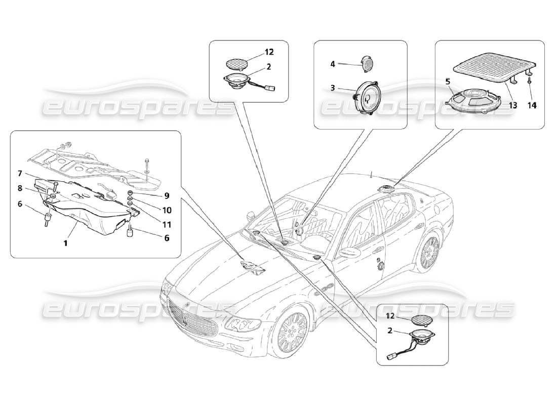 Maserati QTP. (2006) 4.2 Sound Proof System Parts Diagram