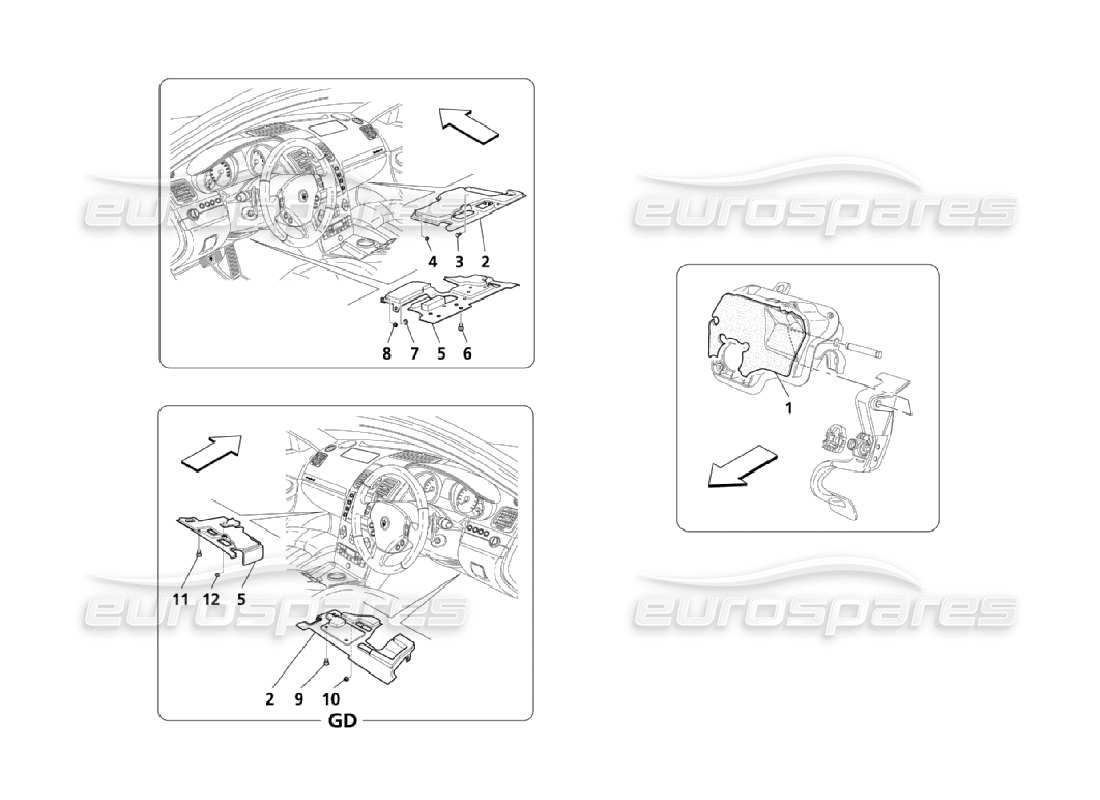 Maserati QTP. (2006) 4.2 Sound Insulation In Car Parts Diagram