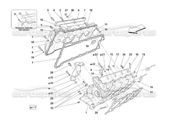 a part diagram from the Maserati Quattroporte M139 (2005-2013) parts catalogue