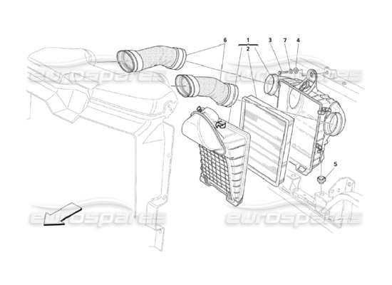 a part diagram from the Maserati Quattroporte M139 (2005-2013) parts catalogue