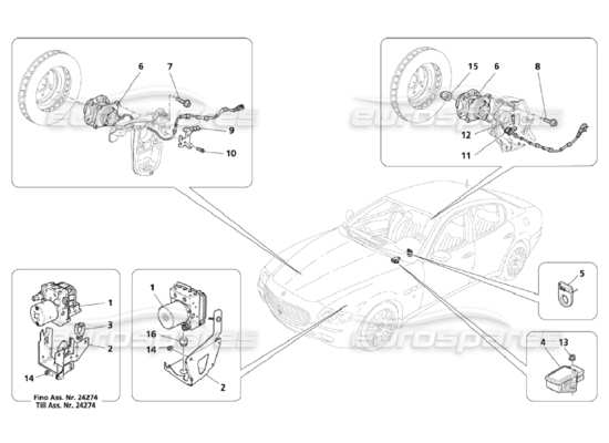 a part diagram from the Maserati Quattroporte M139 (2005-2013) parts catalogue