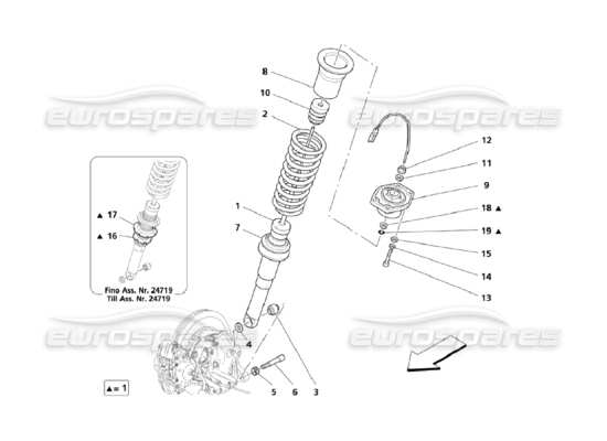 a part diagram from the Maserati Quattroporte M139 (2005-2013) parts catalogue