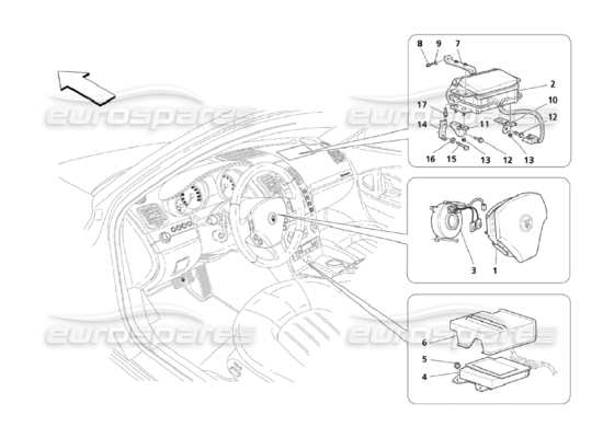 a part diagram from the Maserati Quattroporte M139 (2005-2013) parts catalogue