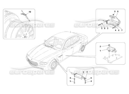 a part diagram from the Maserati Quattroporte M139 (2005-2013) parts catalogue