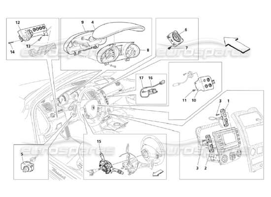 a part diagram from the Maserati Quattroporte M139 (2005-2013) parts catalogue