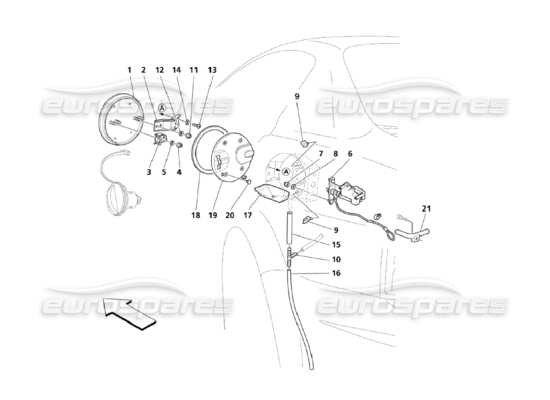 a part diagram from the Maserati Quattroporte M139 (2005-2013) parts catalogue