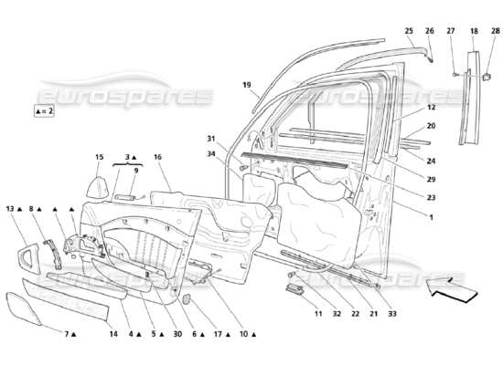 a part diagram from the Maserati Quattroporte M139 (2005-2013) parts catalogue