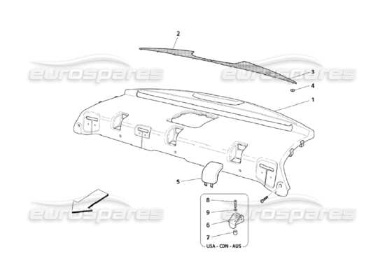 a part diagram from the Maserati Quattroporte M139 (2005-2013) parts catalogue